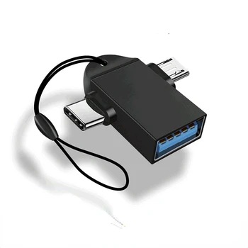 2 in 1 OTG Adapteri USB 3.0 Sieviešu Micro USB Vīriešu un USB C iemavas Alumīnija Sakausējuma Iet Converter Portatīvie mini