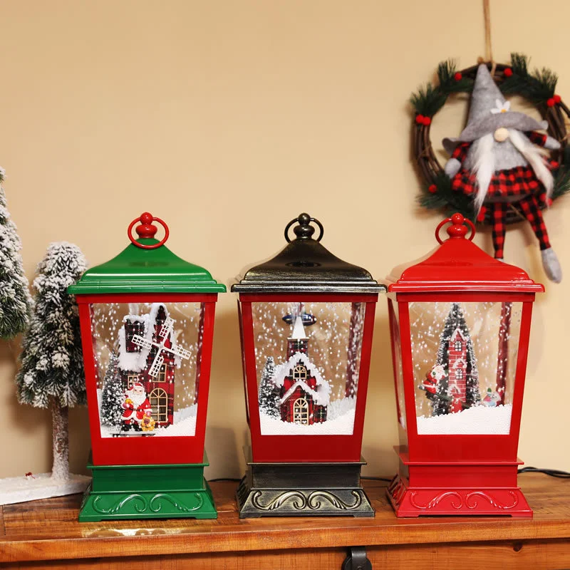 Jauni Ziemassvētku Rotājumi Peldošās Sniega Mūzikas Karājas Lampas Sniega Dekoratīvie Izstrādājumi Bērnu Dāvanas Santa Claus