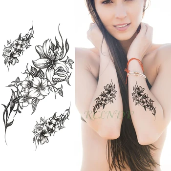 Ūdensnecaurlaidīgus Pagaidu Tetovējumu Uzlīmes ziedu Viltus Tatto Flash Tetovējums, Roku, Roku, Kāju Atdzist Meitene Sievietes Vīrieši
